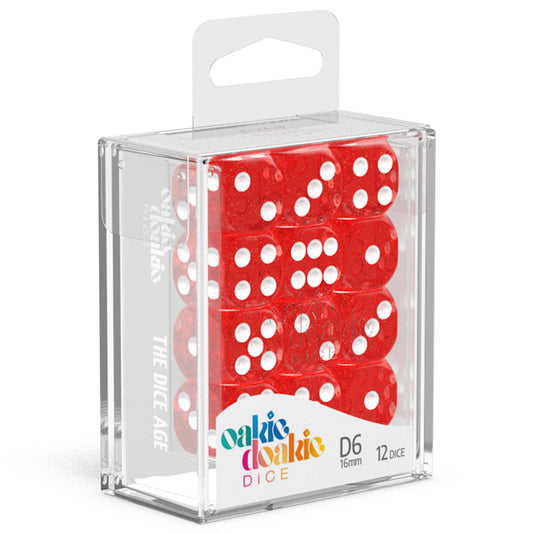 Oakie Doakie Dice D6 16 mm Speckled Red 12pc