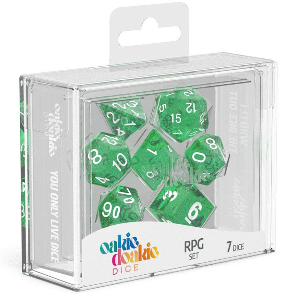 Oakie Doakie Dice RPG Set Speckled Green 7pc