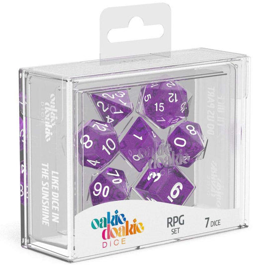 Oakie Doakie Dice RPG Set Speckled Purple 7pc