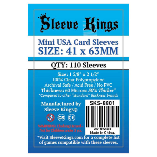 Sleeve Kings Board Game Sleeves Mini USA 41mm x 63mm 110ct