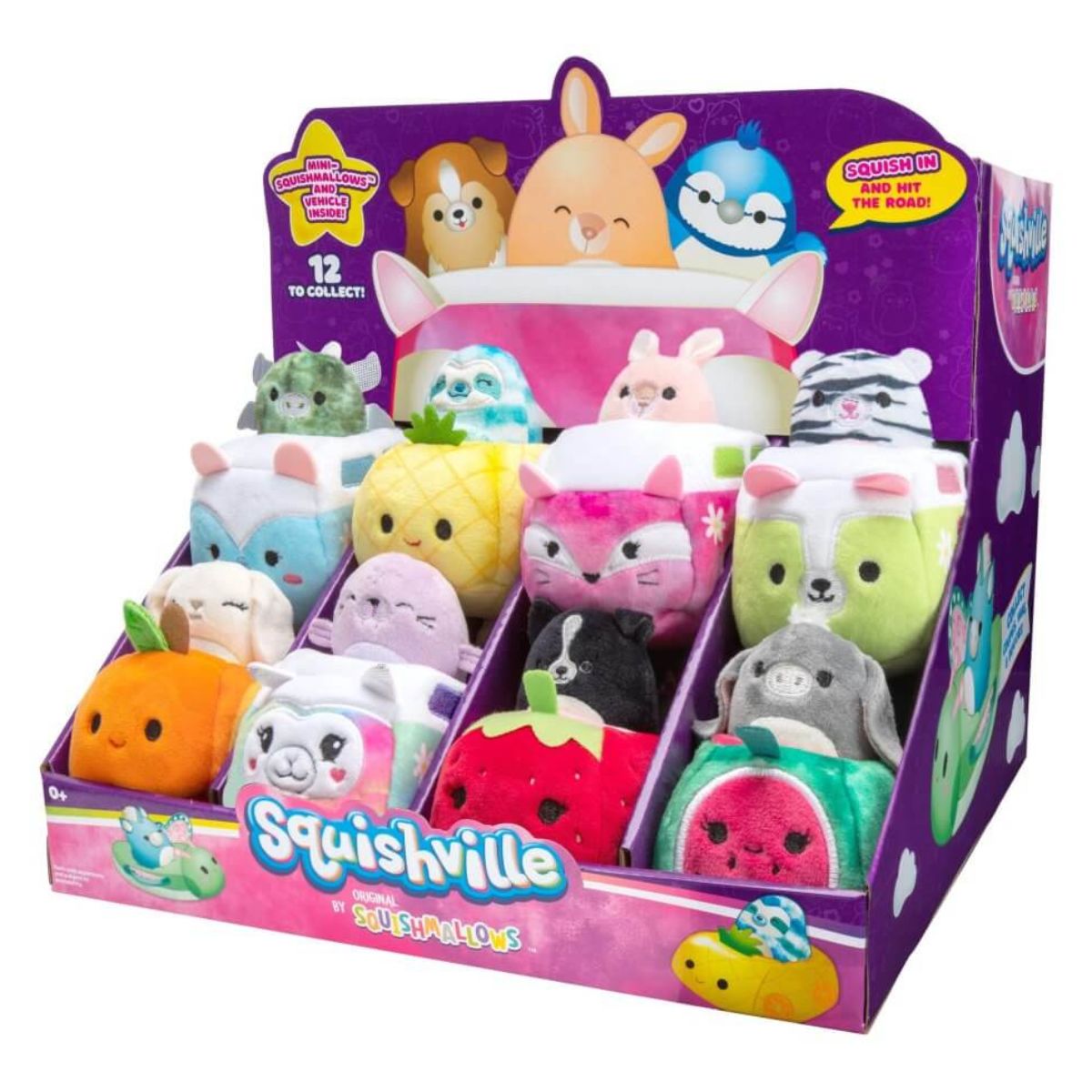 SQUISHMALLOWS SQUISHVILLE - Mini Plush Squishville Mini Squishmallow in Vehicle W2 (Random Select)