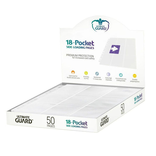 Ultimate Guard 18 Pocket Pages Side Loading White 50ct