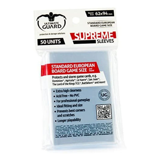 Ultimate Guard Supreme Sleeves for Board Game Cards Standard European 50ct