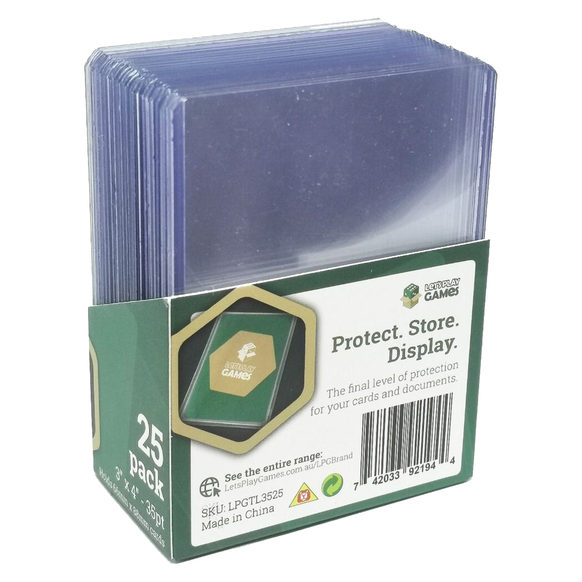 Top Loaded Card Protector 3x4 35pt