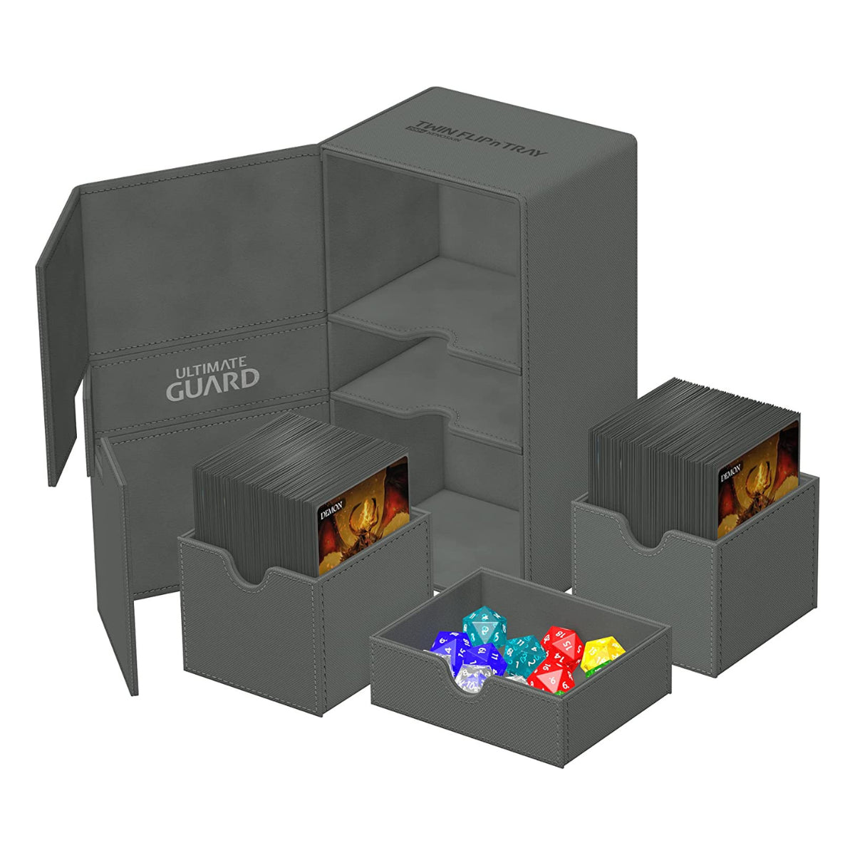 Ultimate Guard Twin Flip n Tray 200+ XenoSkin Monocolor Grey Deck Box
