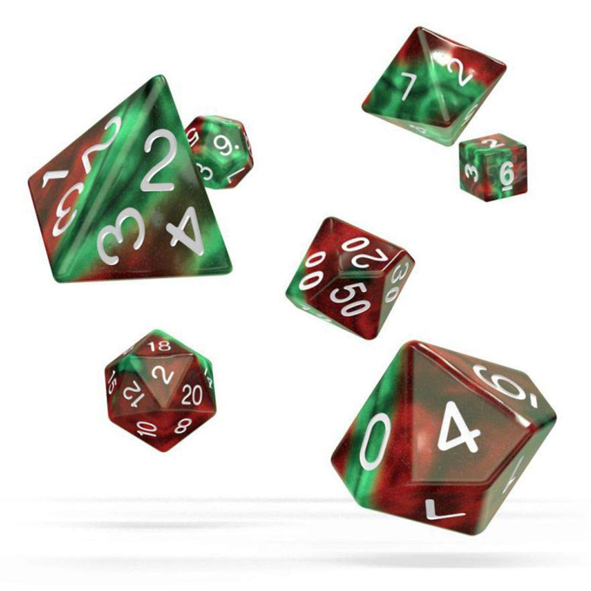 Oakie Doakie Dice RPG Set GemiDice Bloody Jungle 7pc