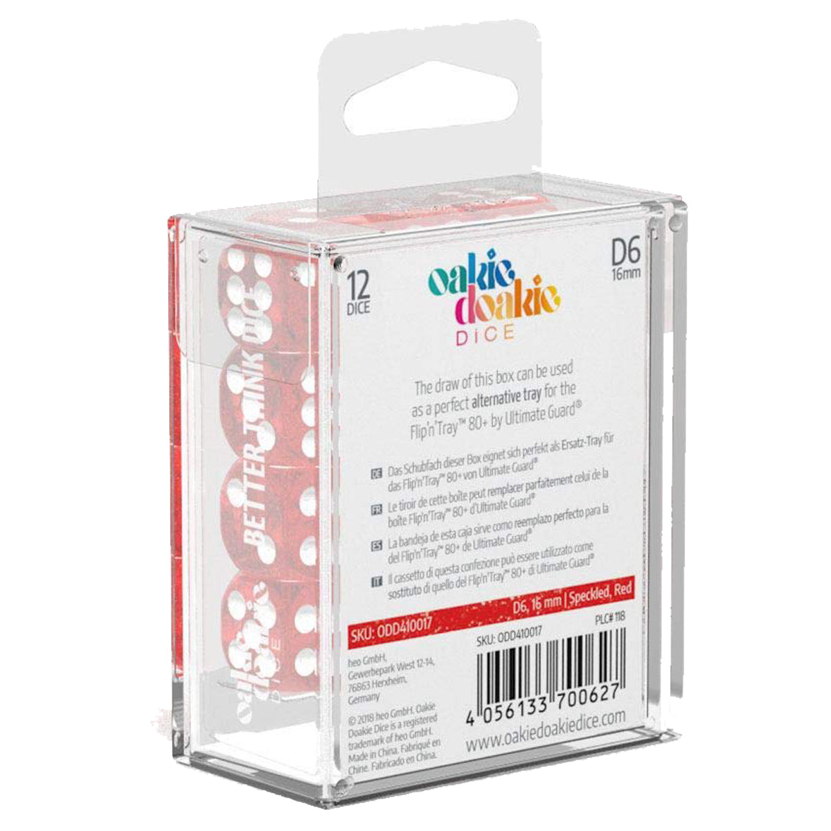 Oakie Doakie Dice D6 16 mm Speckled Red 12pc