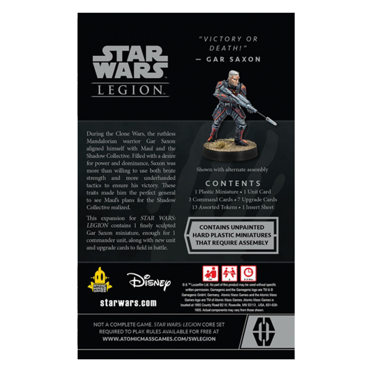 Star Wars Legion Gar Saxon Commander Expansion