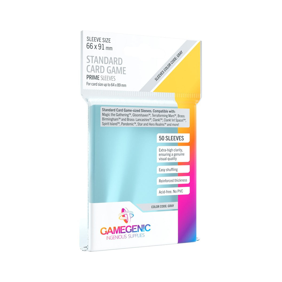 Gamegenic Prime Board Game Sleeves Standard Size 66mm x 91mm 50pc