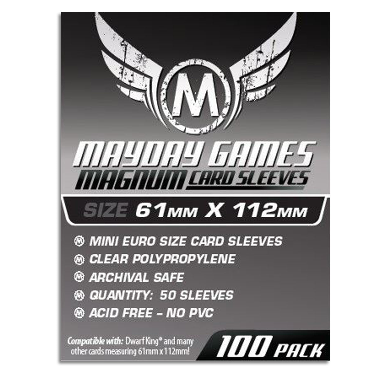 Mayday Standard Magnum Platinum Card Sleeve Pack of 100 61 X 112 MM