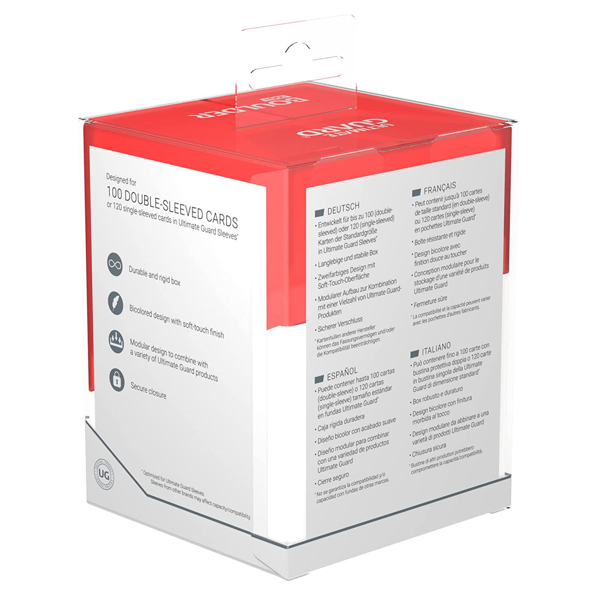 Ultimate Guard Synergy Boulder 100+ Red/White Deck Box
