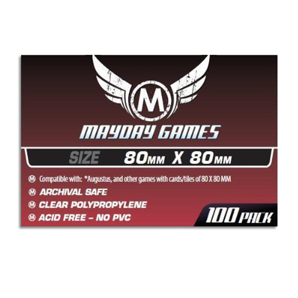 Mayday Medium Square Card Sleeves Pack of 100 80 X 80 MM