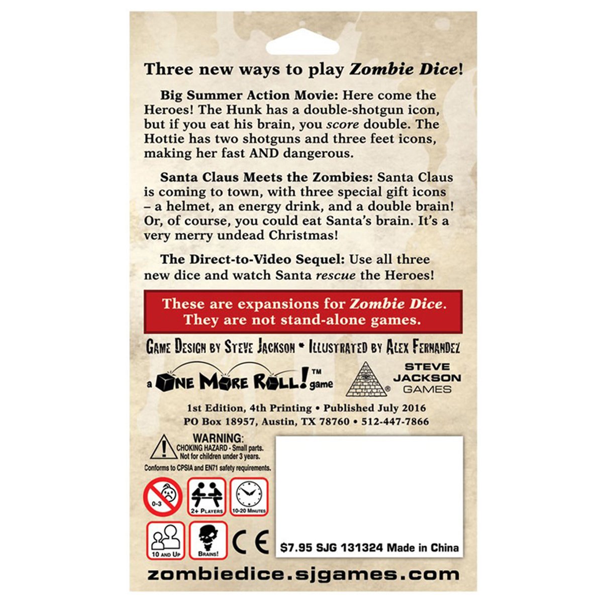 Zombie Dice 2 Double Feature Board Game