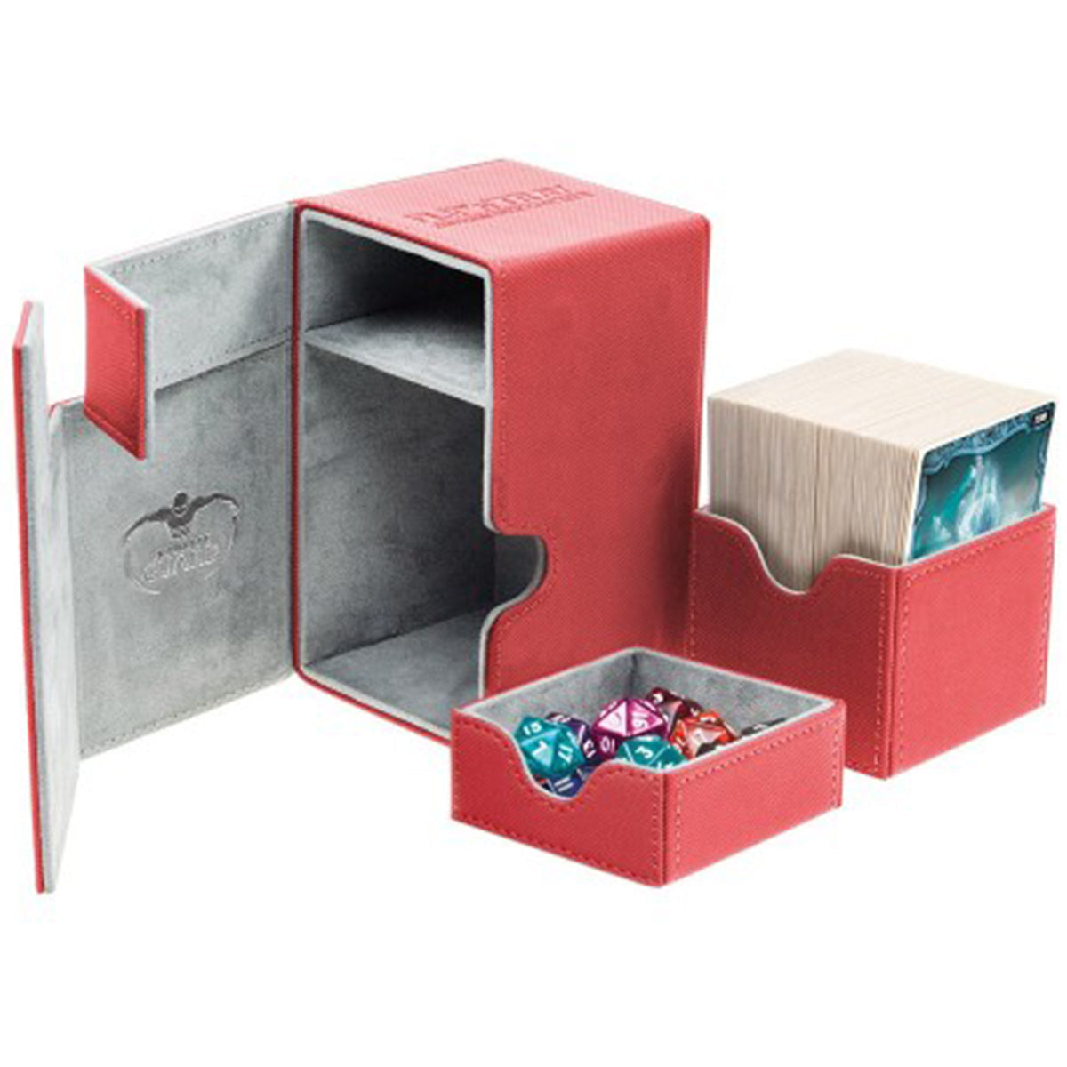 Deck Box Ultimate Guard Flip n Tray Deck Case 80  Standard Size XenoSkin Red