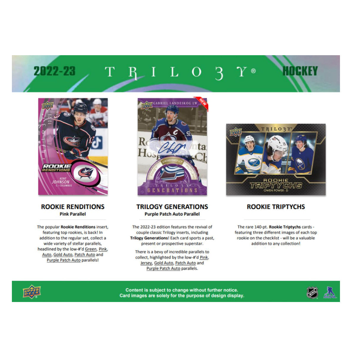 NHL - 2022/23 Trilogy Hockey Trading Cards (Display of 6)