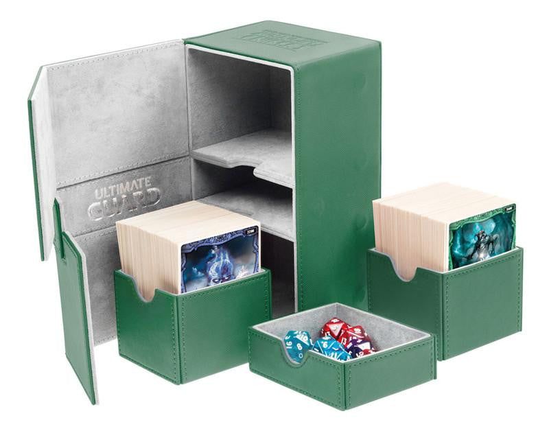 Deck Box Ultimate Guard Twin Flip n Tray Deck Case 160+ XENOSKIN Green