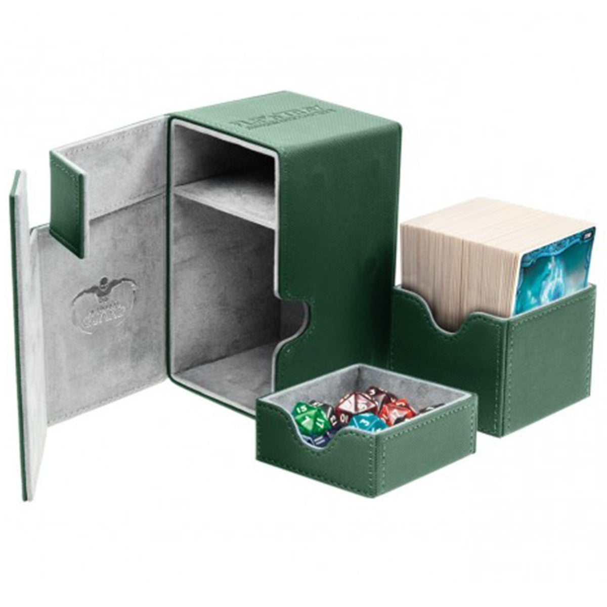 Deck Box Ultimate Guard Flip n Tray Deck Case 80 Standard Size XenoSkin Green