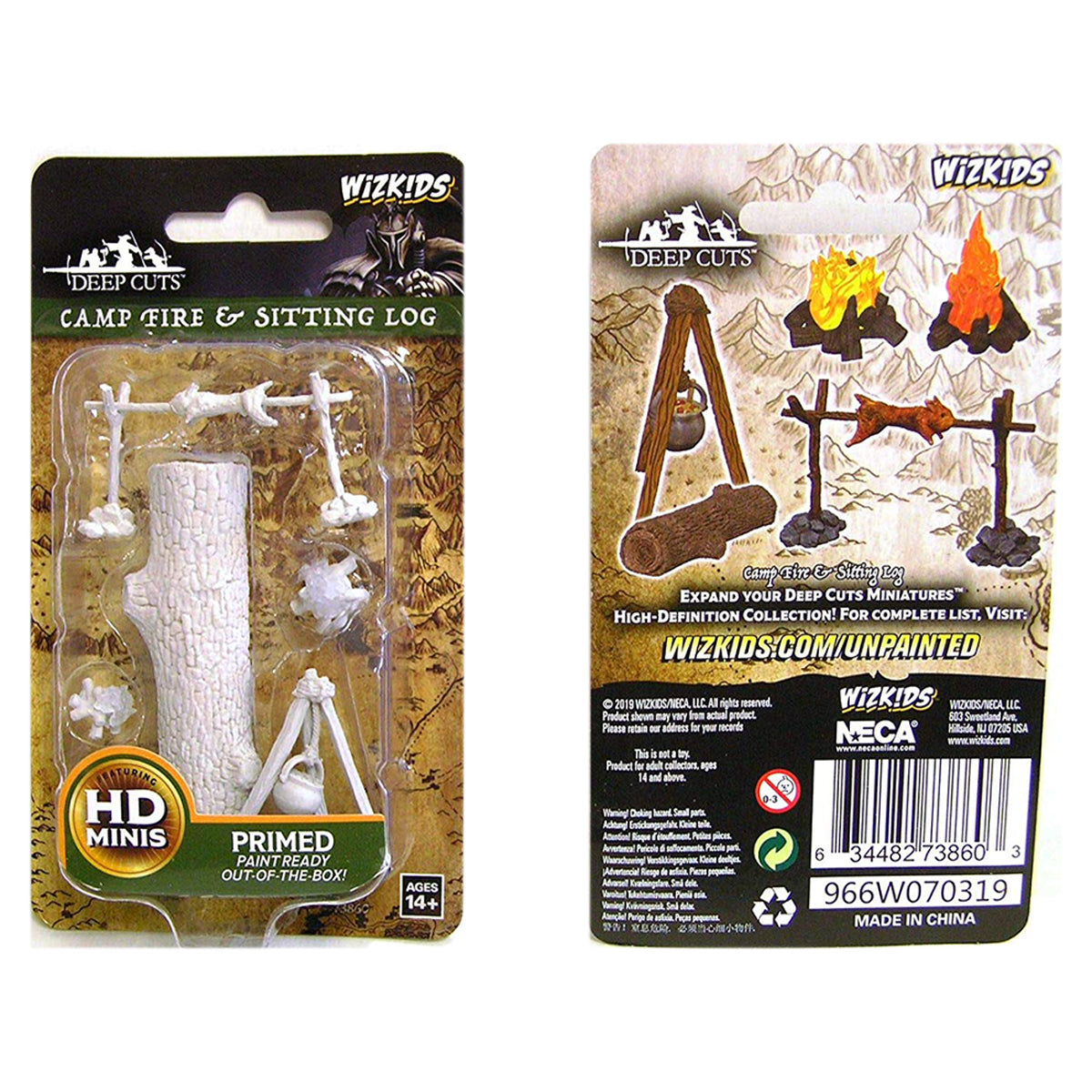 WizKids Deep Cuts Unpainted Miniatures Camp Fire & Sitting Log