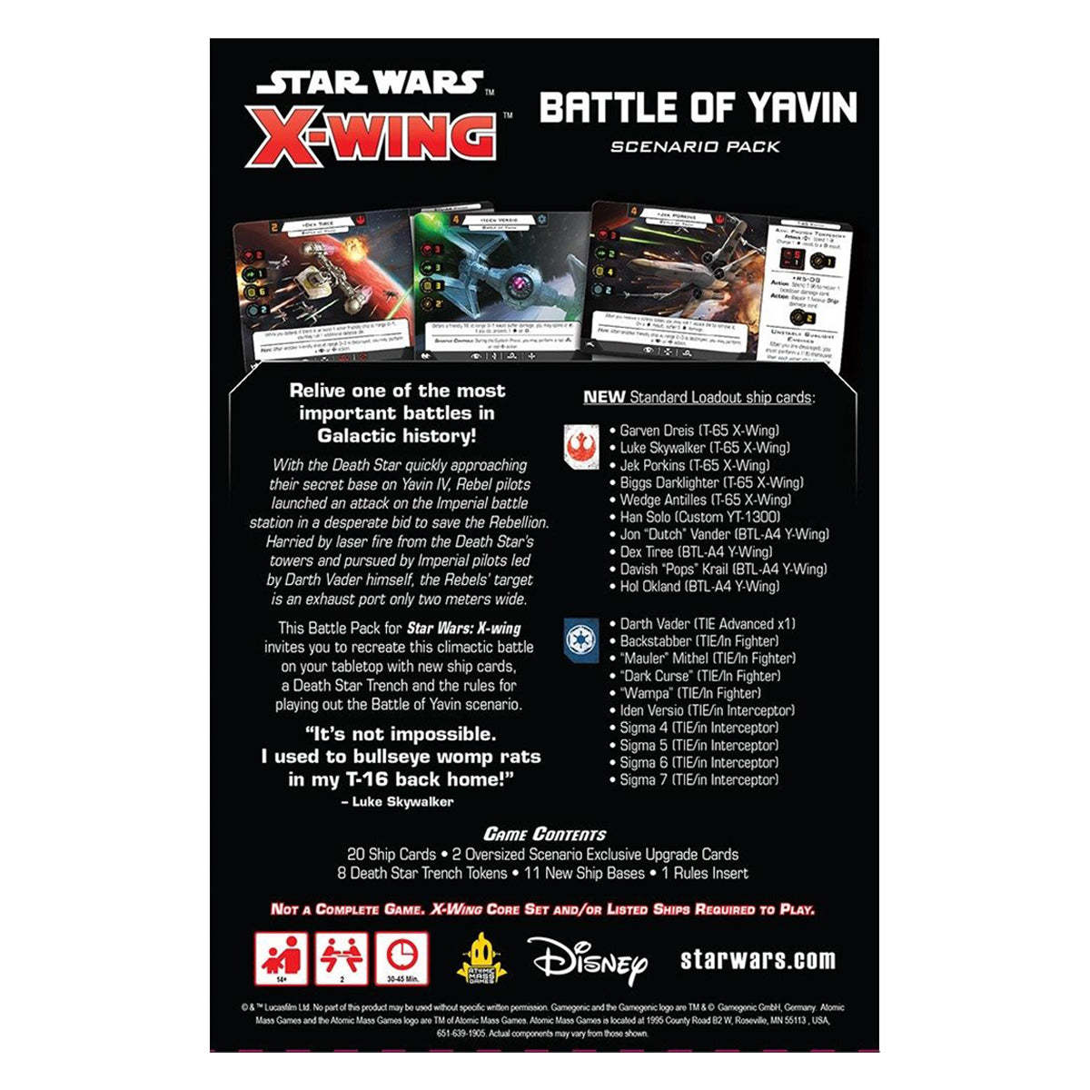 Star Wars X-Wing 2nd Edition Battle of Yavin Scenario Pack