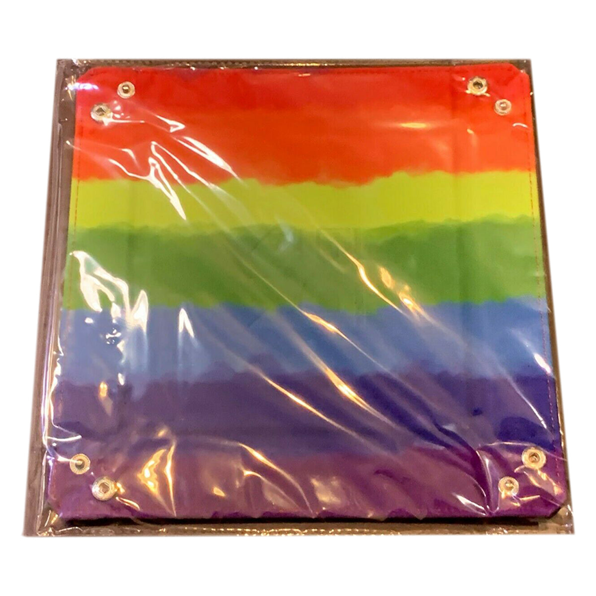 MDG Velvet Folding Dice Tray Watercolour Rainbox 10"x10"