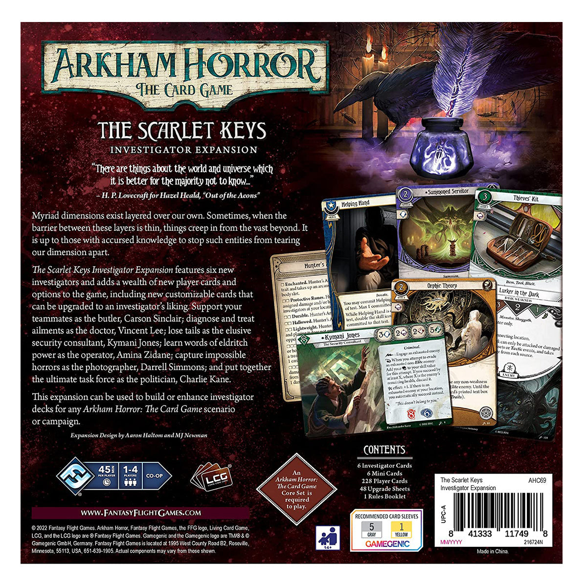 Arkham Horror LCG The Scarlet Keys Investigator Expansion