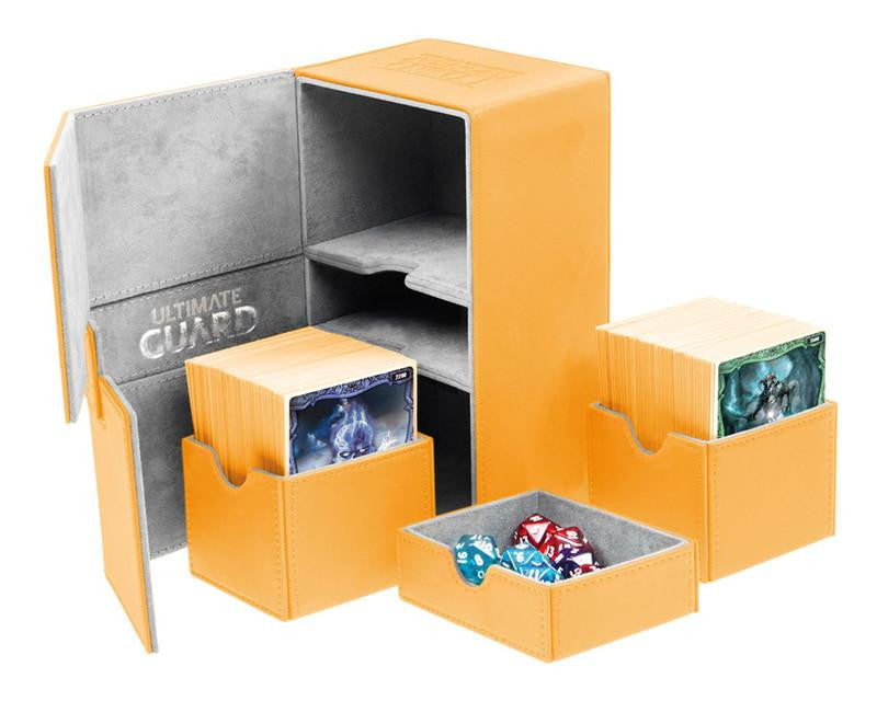 Deck Box Ultimate Guard Twin Flip n Tray Deck Case 160+ XENOSKIN Amber