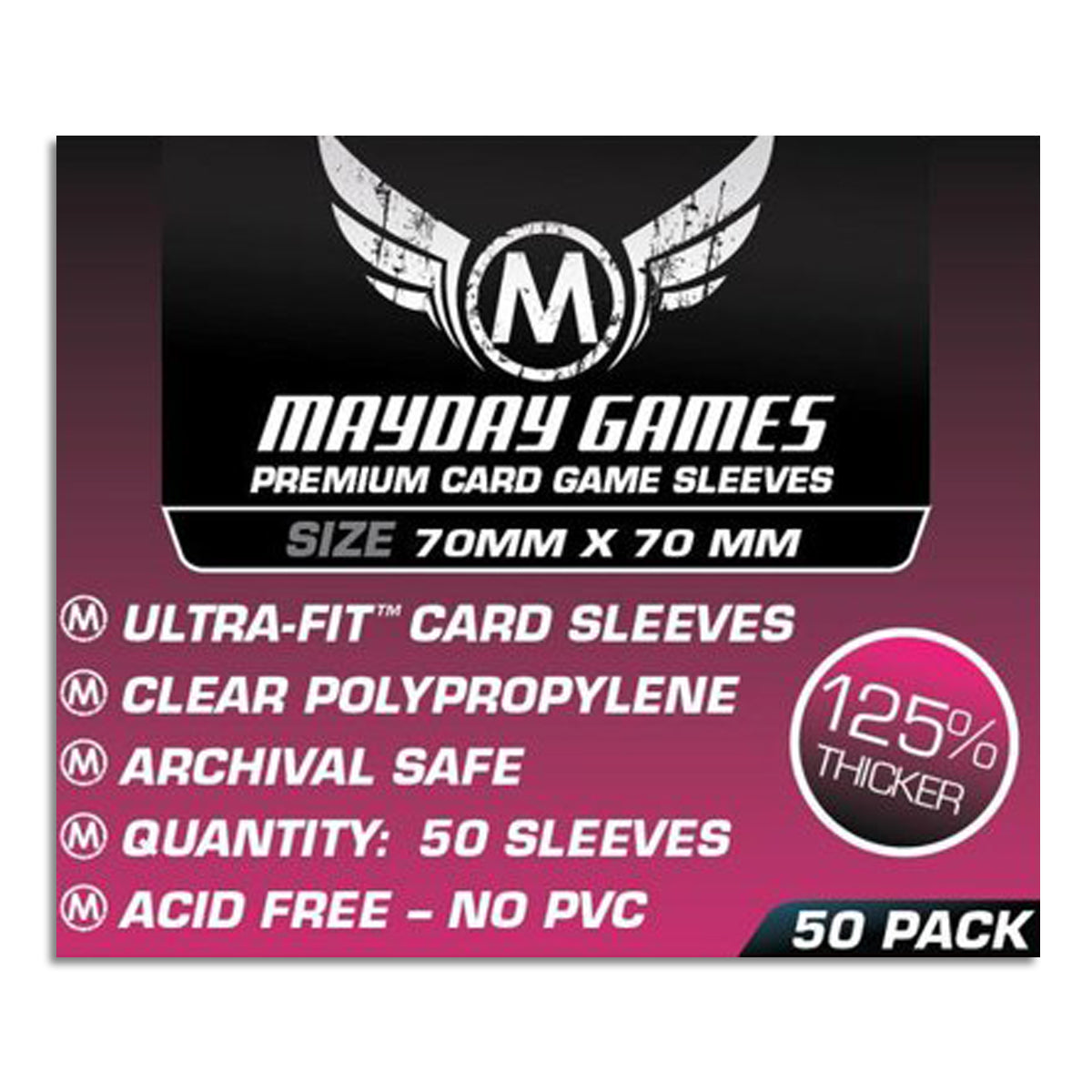 Mayday Premium Small Square Card Sleeves Pack of 50 - 70 X 70 MM Power Grid