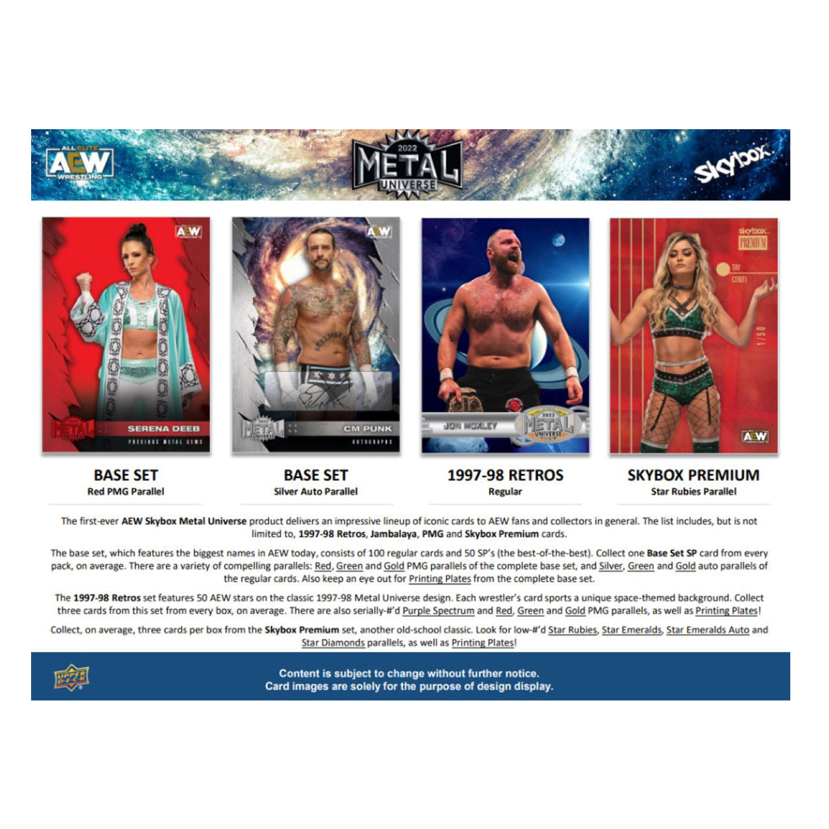 AEW - 2022 Skybox Metal Universe Cards (Display of 15)
