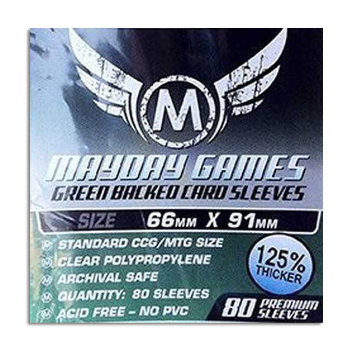 Mayday MTG/CCG Magic Pokemon Card Game Sleeves Green Backed 66x91mm