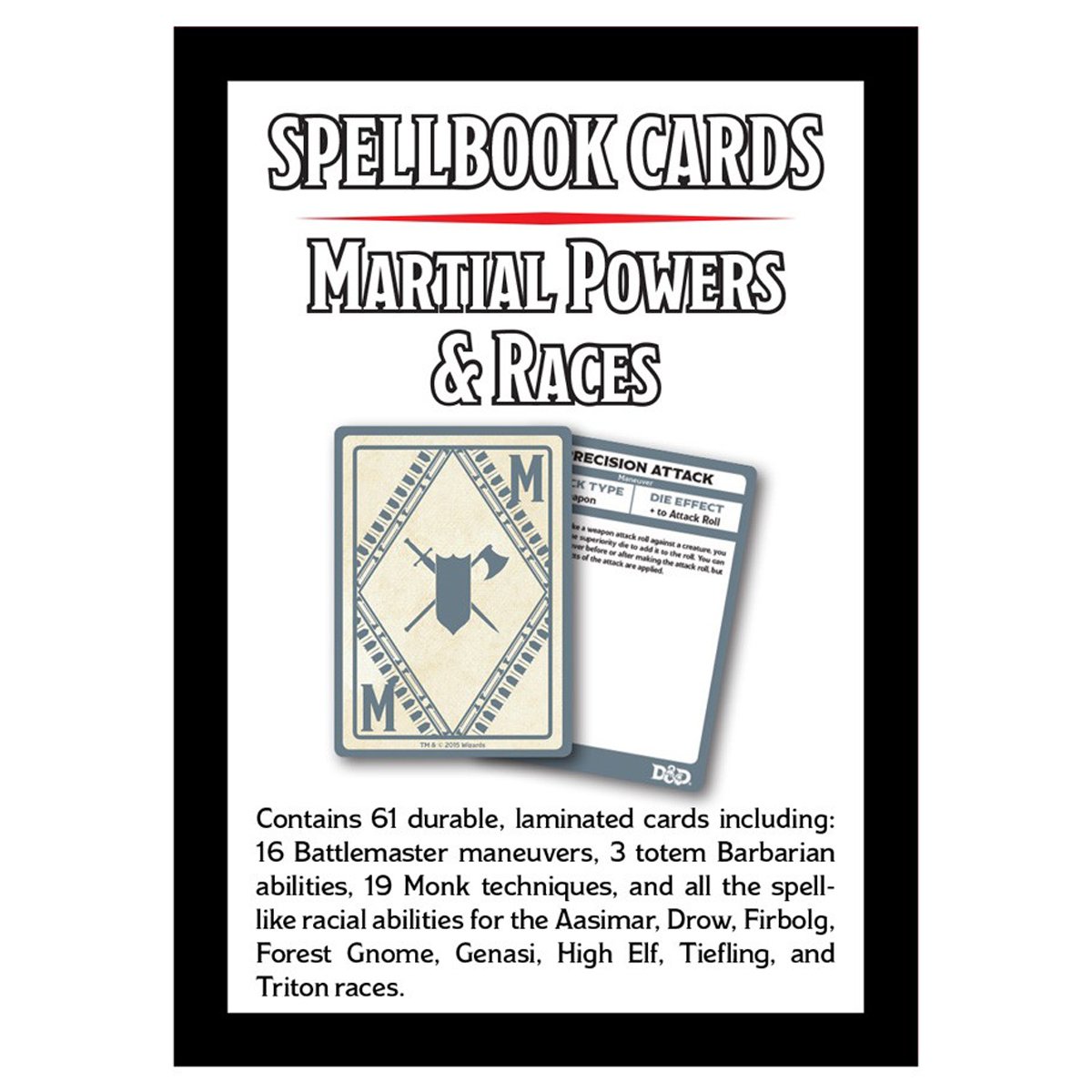 D&D Spellbook Cards Martial Powers & Races
