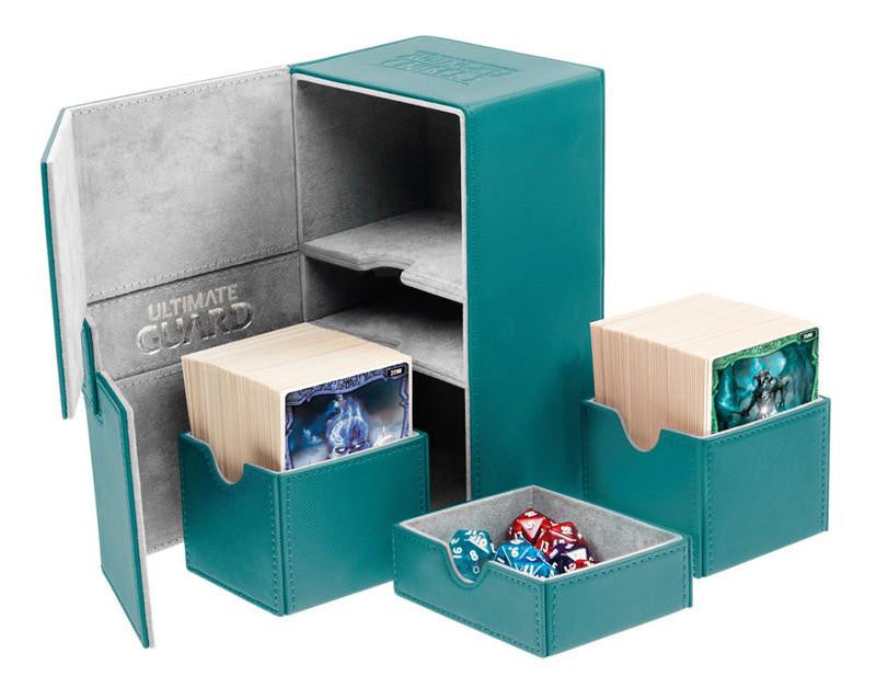 Deck Box Ultimate Guard Twin Flip n Tray Deck Case 160+ XENOSKIN GreenBlue