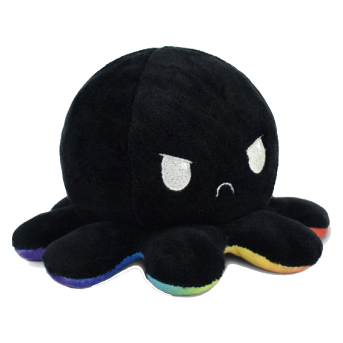 Reversible Plushie Octopus Black/Rainbow