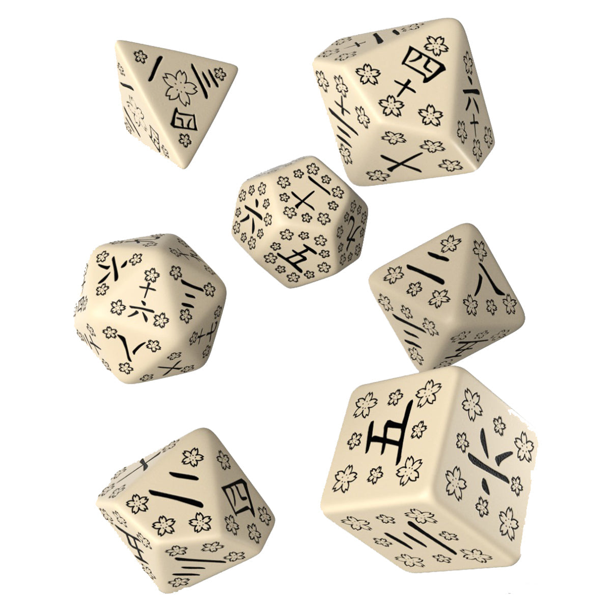 Q Workshop Japanese Dice Set: Last Words Stone Dice Set 7