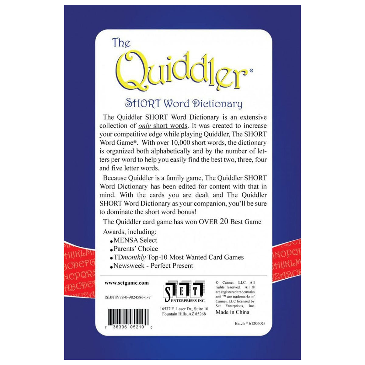 The Quiddler SHORT Word Dictionary