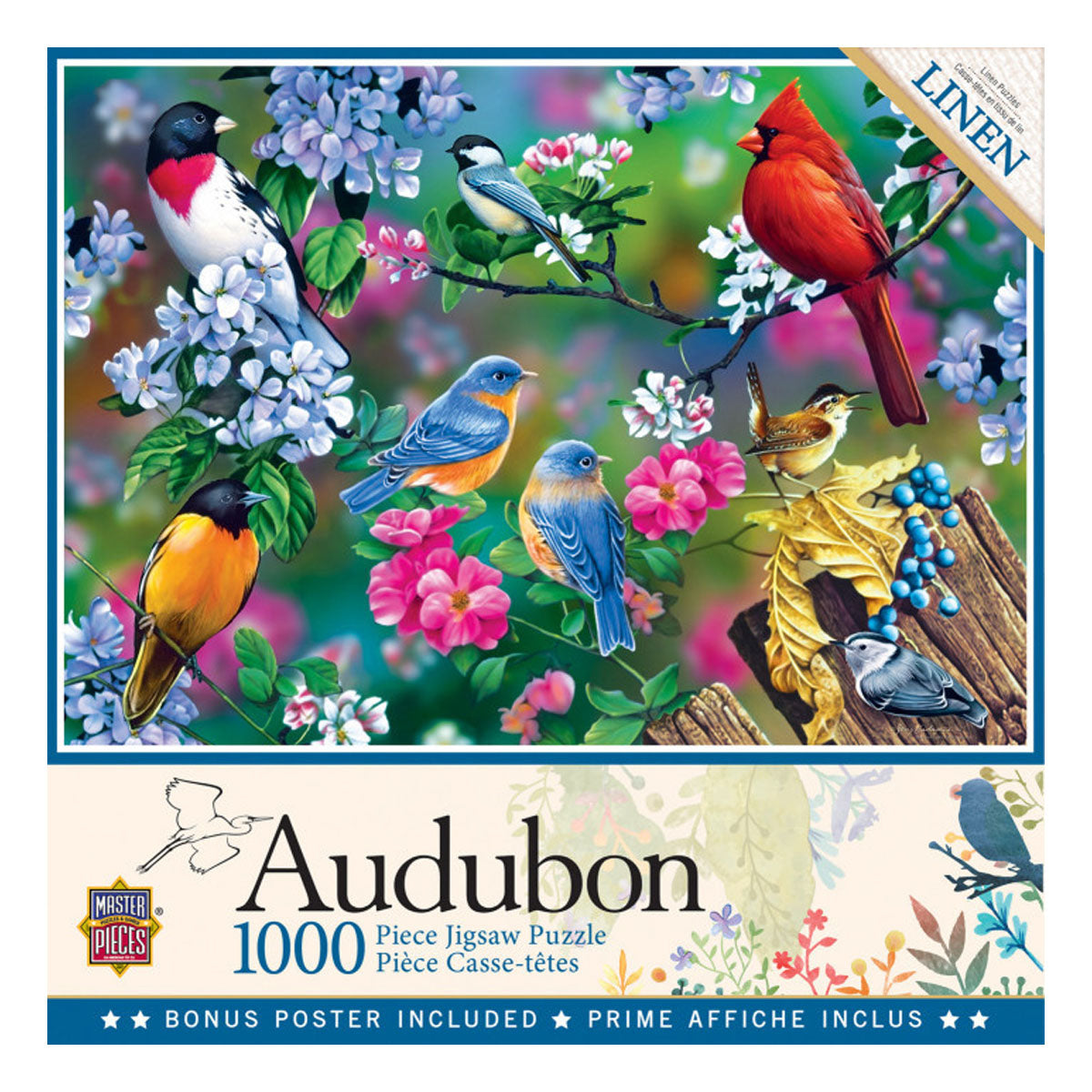Masterpieces Puzzle Audubon Songbird Collage Puzzle 1000 pieces
