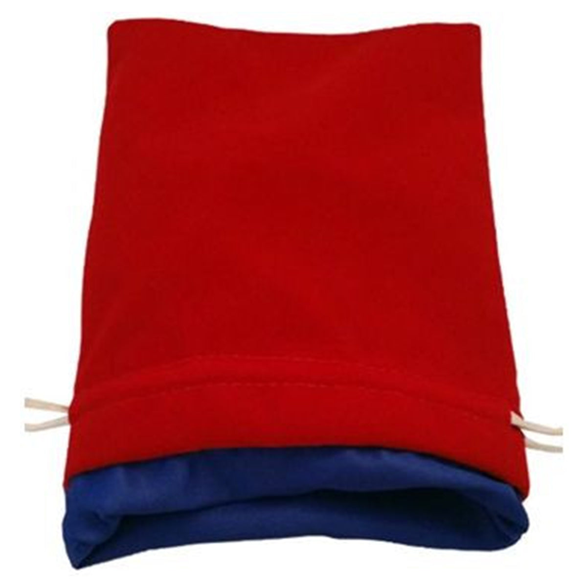 MDG Large Velvet Dice Bag with Blue Satin Lining - Red