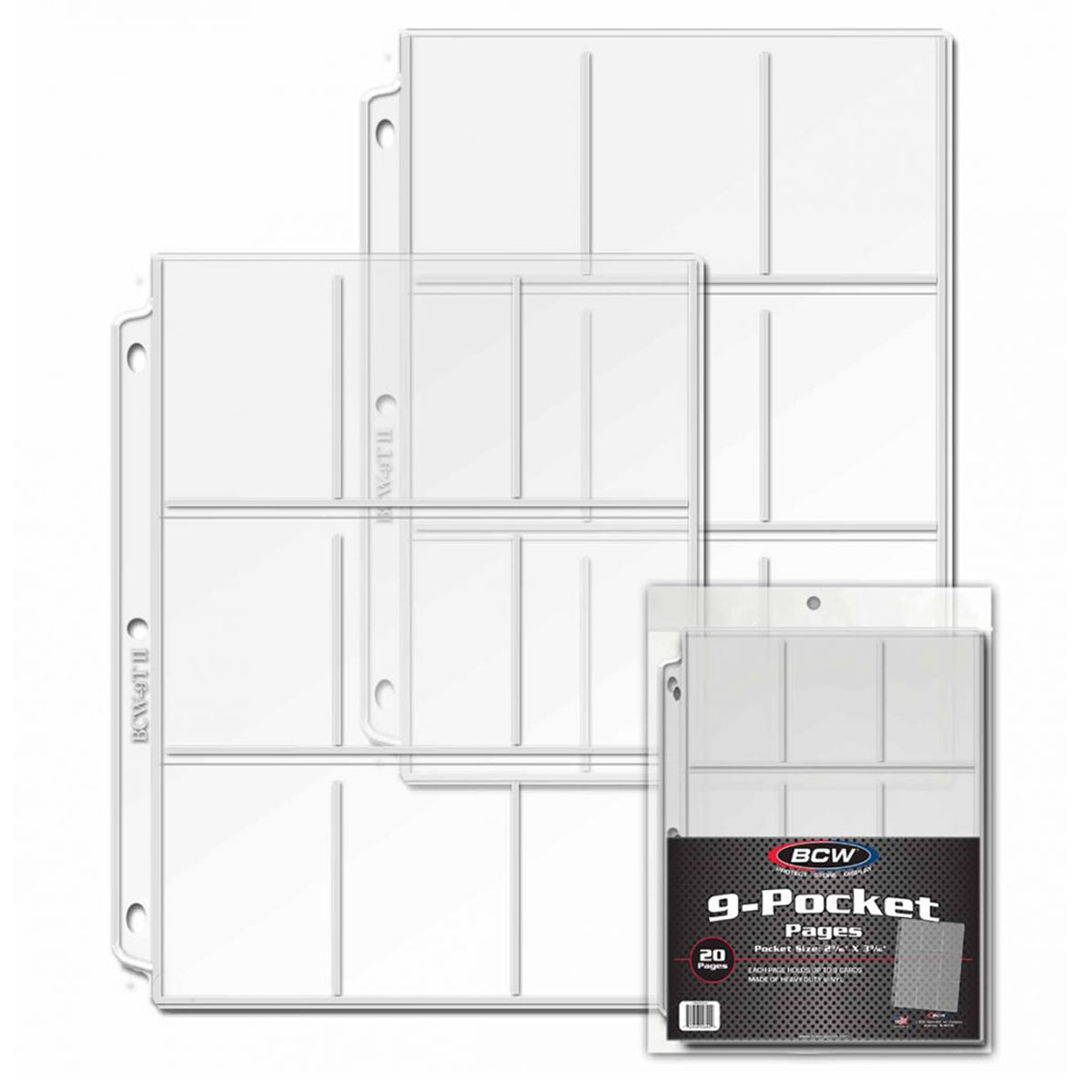 BCW 9 Pocket Pages 20 Pages Per Pack