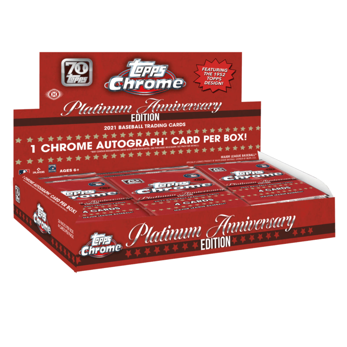 TOPPS Baseball 2021 Chrome Platinum Anniversary (Display of 24)