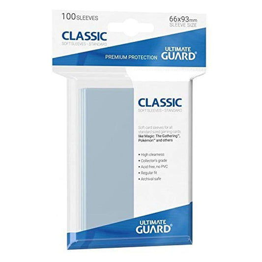 Ultimate Guard Classic Soft Sleeves Standard Size Transparent 100ct