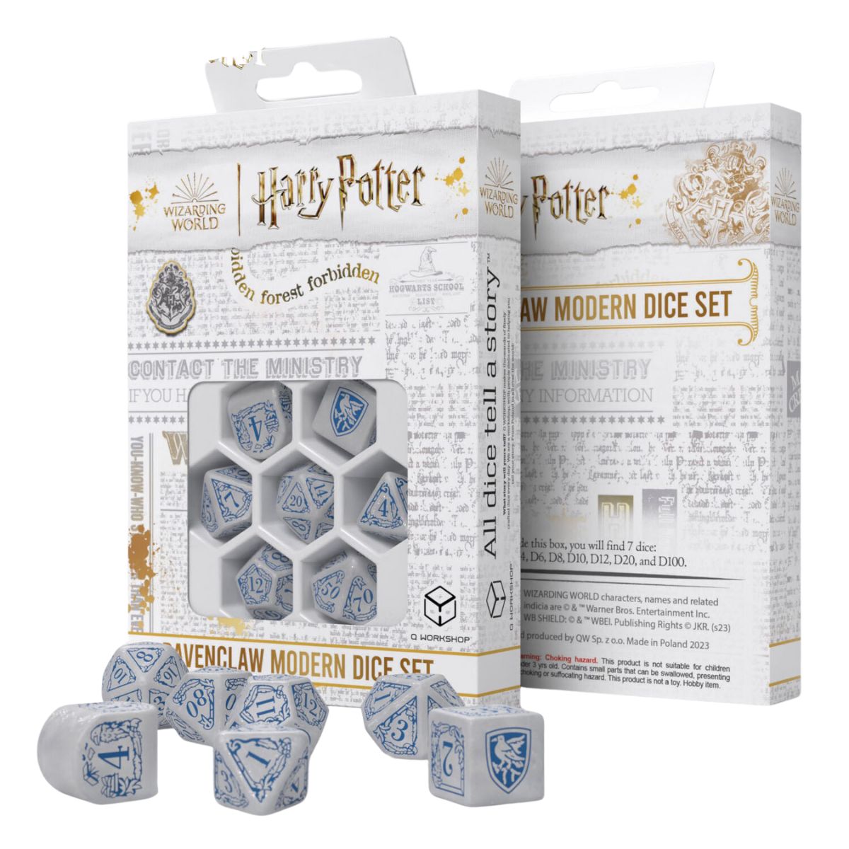 Q Workshop Harry Potter Modern Dice Set - Ravenclaw - White Dice Set 7