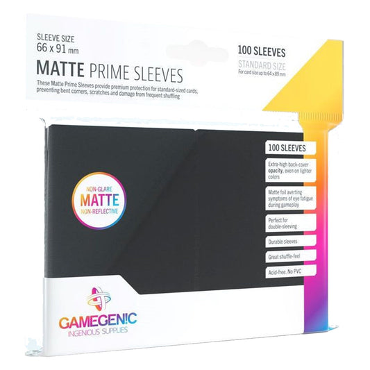 Gamegenic Matte Prime Card Sleeves Black 66mm x 91mm 100 Sleeves Per Pack