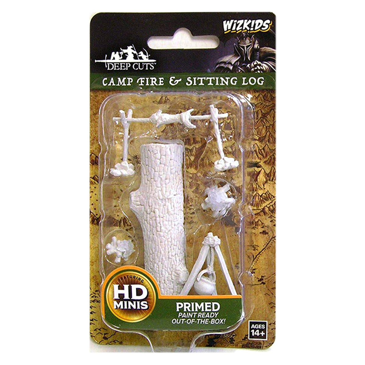 WizKids Deep Cuts Unpainted Miniatures Camp Fire & Sitting Log