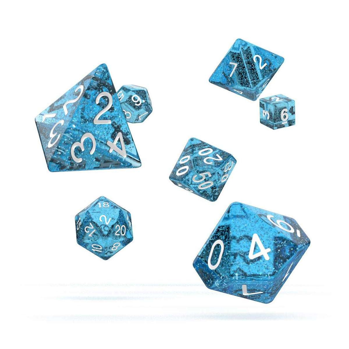 Oakie Doakie Dice RPG Set Speckled Light Blue 7pc
