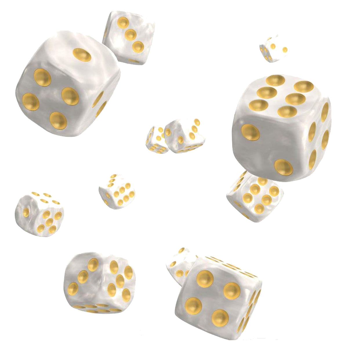 Oakie Doakie Dice D6 12 mm Marble White 36pc