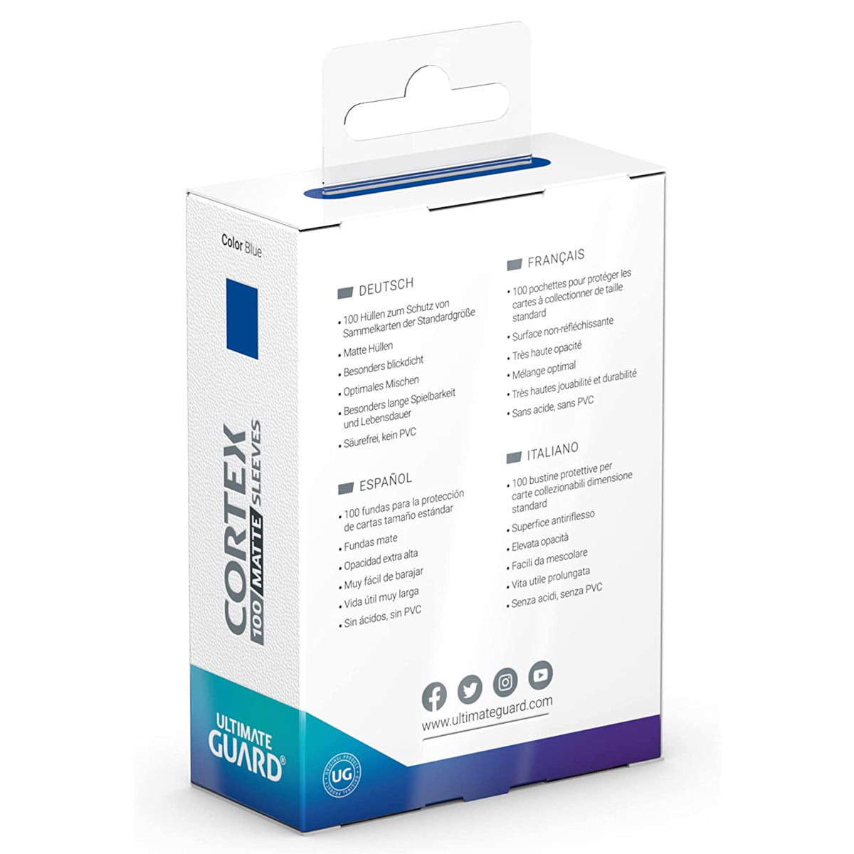 Ultimate Guard Cortex Sleeves Standard Size Matte Blue 100ct