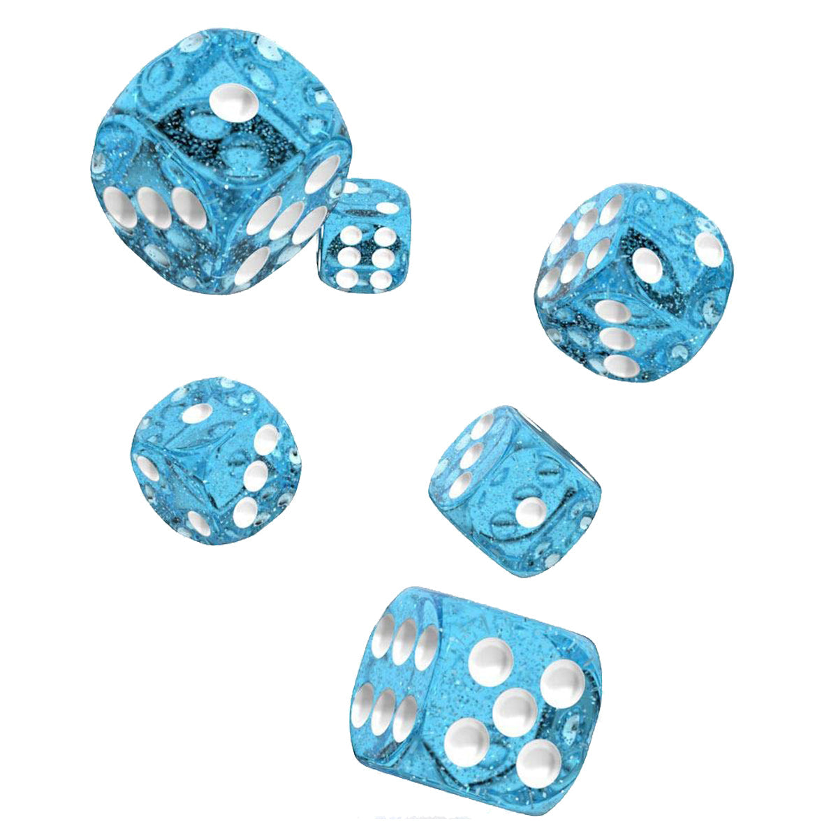 Oakie Doakie Dice D6 16 mm Speckled Light Blue 12pc