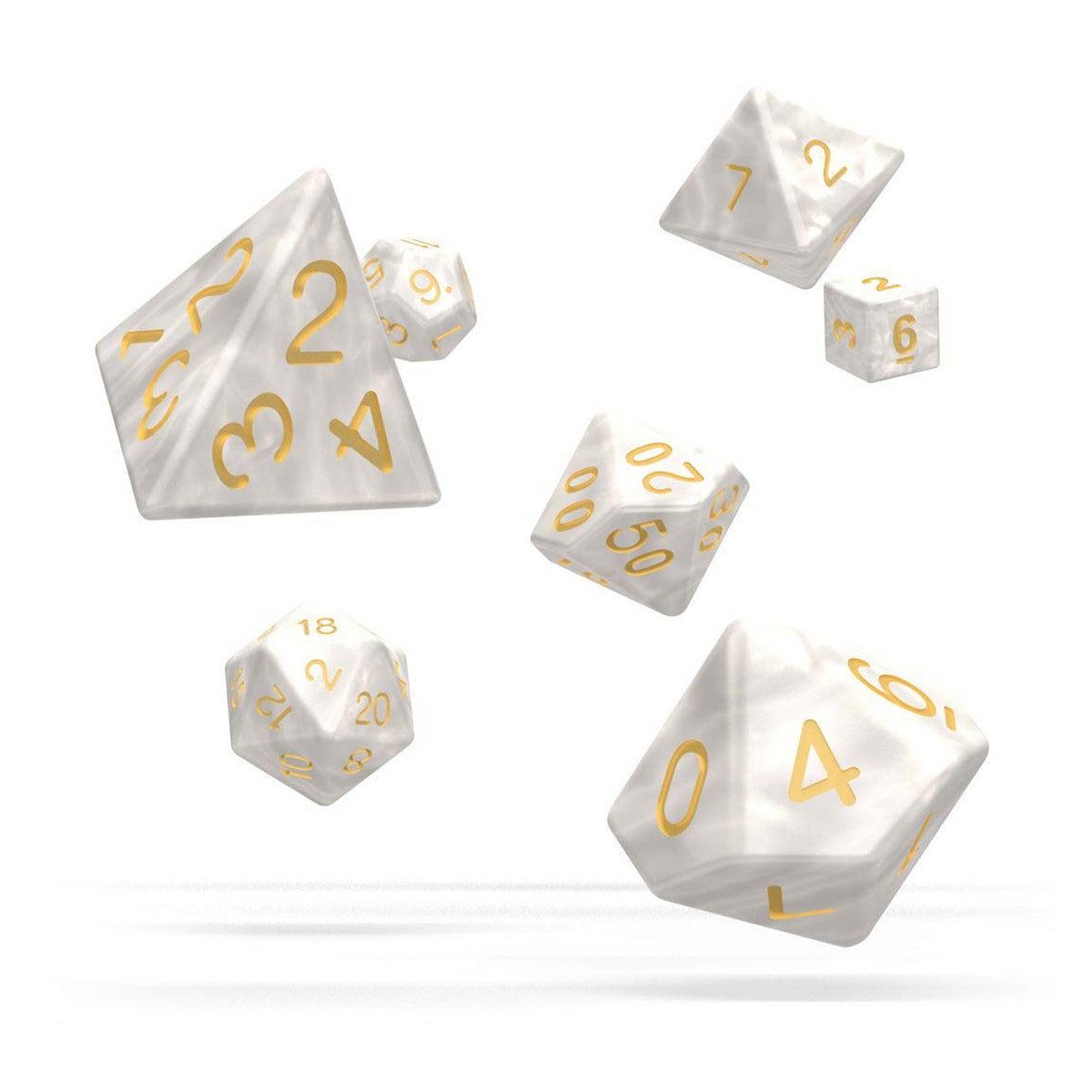 Oakie Doakie Dice RPG Set Marble White 7pc