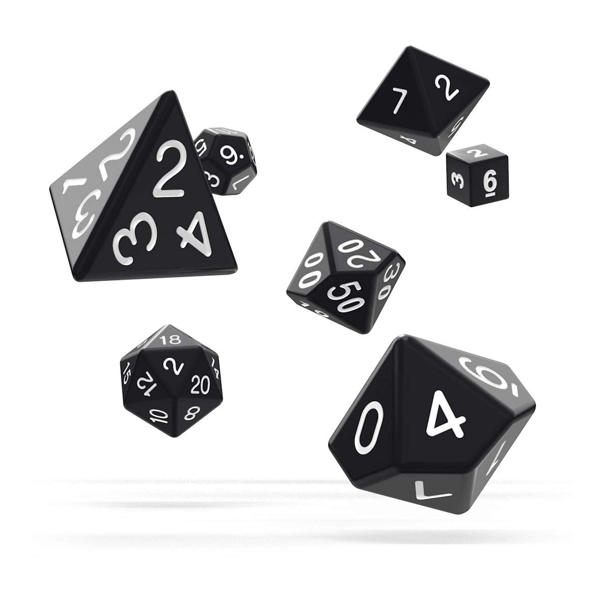 Oakie Doakie Dice RPG Set Solid Black 7pc
