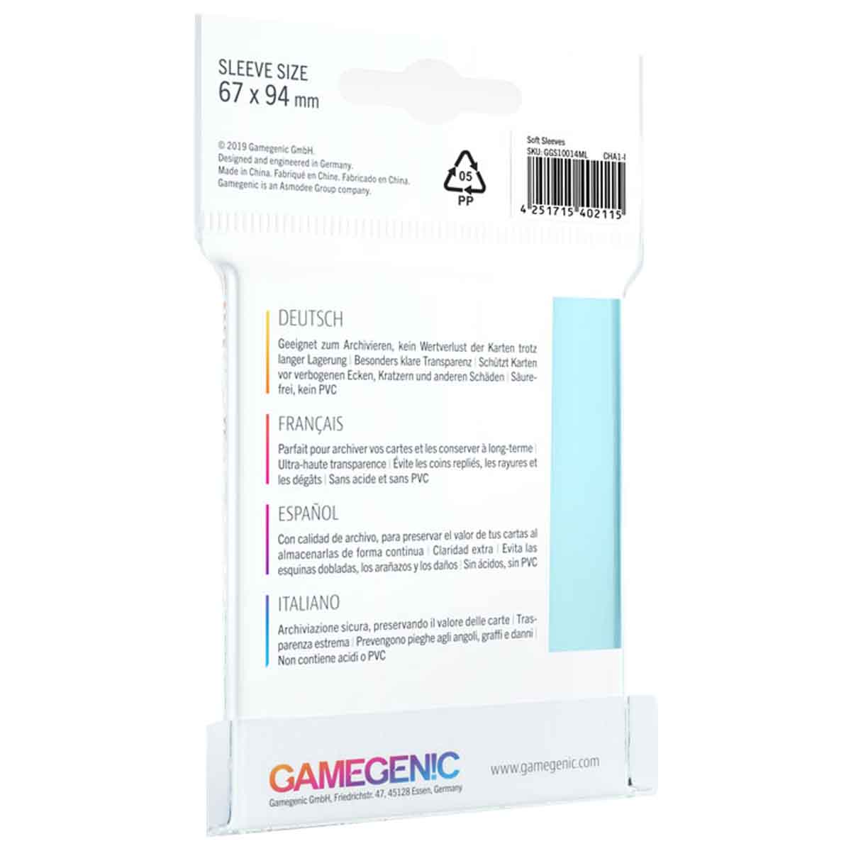 Gamegenic 100ct Soft Sleeves 67x94mm