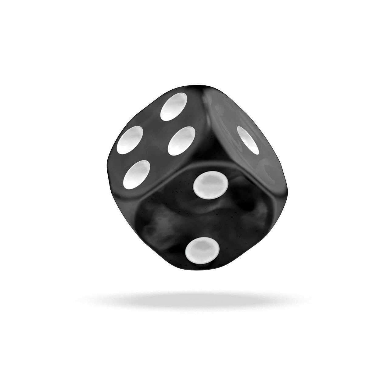 Oakie Doakie Dice D6 12 mm Marble Black 36pc